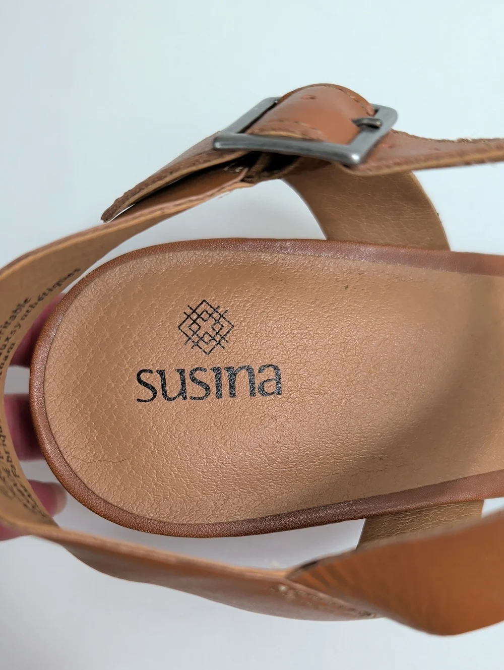 NWOT Susina Terra Strappy Brown Leather Wedge Sandals Size 10